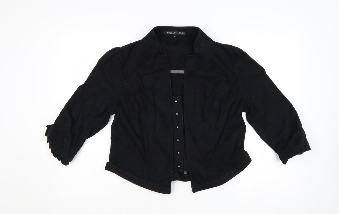 Marks and Spencer Women’s Black Cotton Jacket Size 18 Classic Style