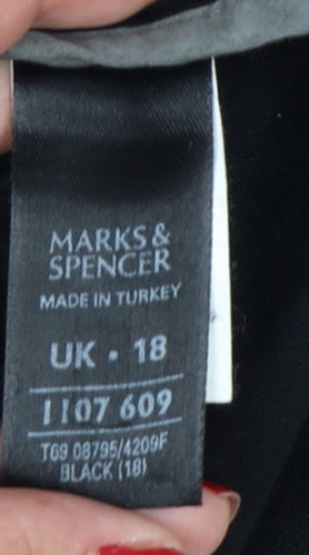 Marks and Spencer Women’s Black Cotton Jacket Size 18 Classic Style