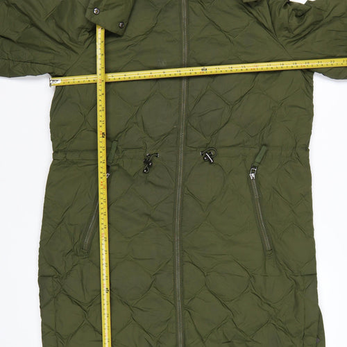 Marks and Spencer Women’s Green Long Quilted Puffer Coat Size 12