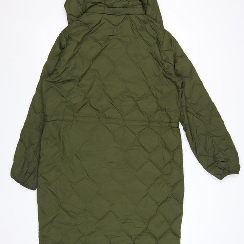 Marks and Spencer Women’s Green Long Quilted Puffer Coat Size 12