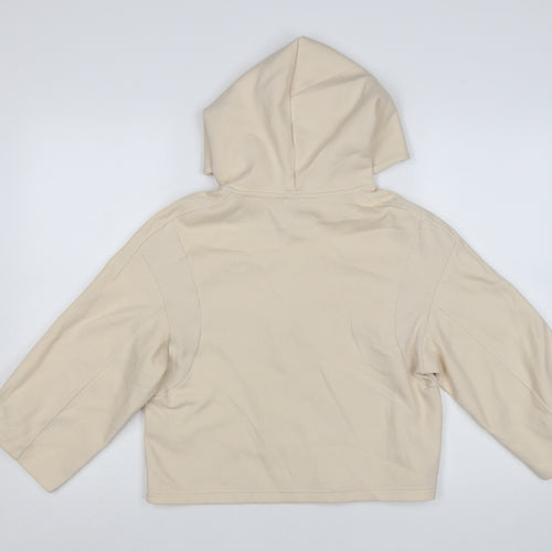 Adidas Women's Beige XS Pullover Hoodie Team Logo Cotton Blend
