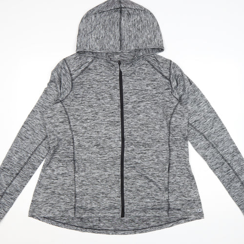 Marks and Spencer Womens Grey Marl Full Zip Hoodie Size 20
