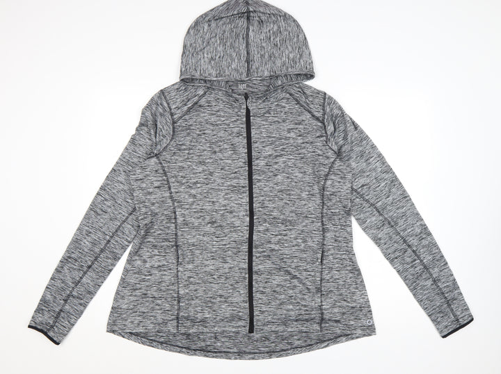 Marks and Spencer Womens Grey Marl Full Zip Hoodie Size 20