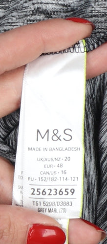 Marks and Spencer Womens Grey Marl Full Zip Hoodie Size 20
