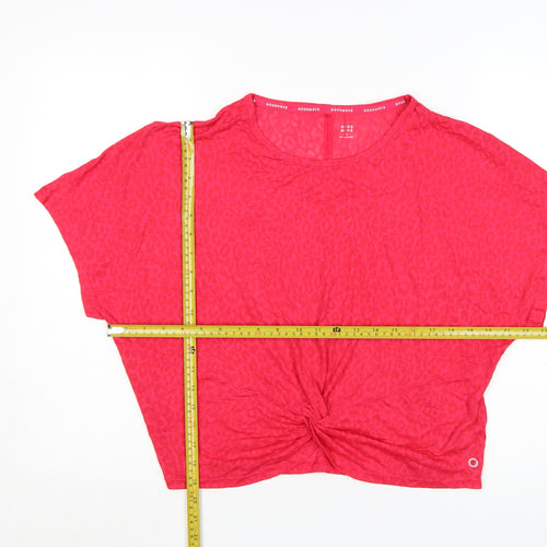 Marks and Spencer Goodmove Red Animal Print Cropped Women's T-Shirt Size 16