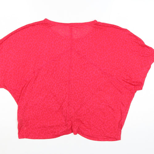 Marks and Spencer Goodmove Red Animal Print Cropped Women's T-Shirt Size 16