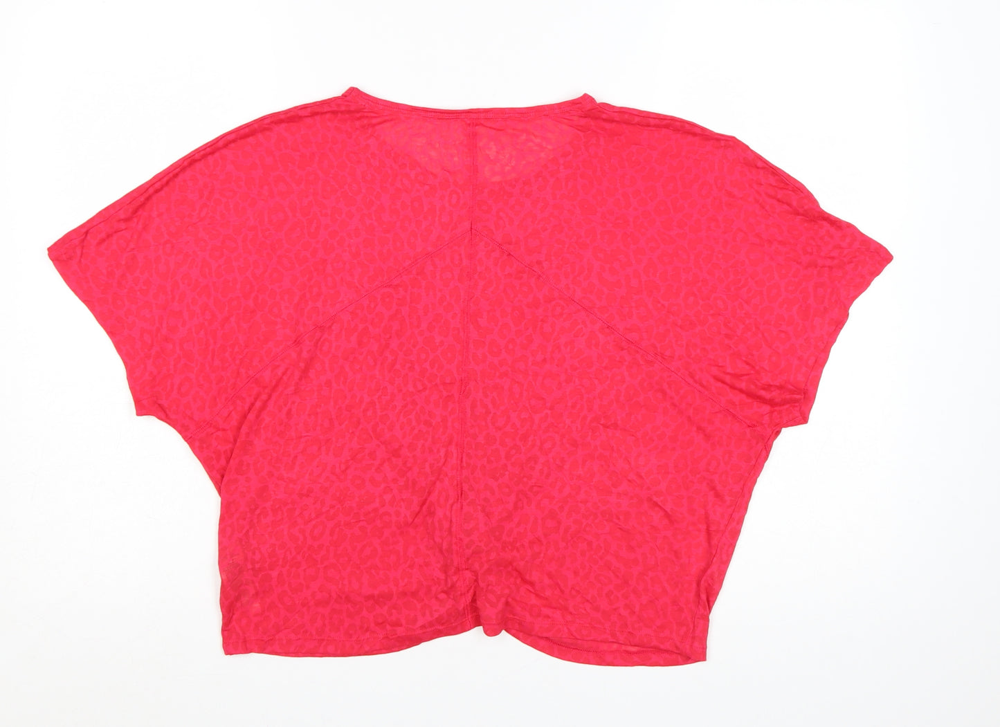 Marks and Spencer Goodmove Red Animal Print Cropped Women's T-Shirt Size 16