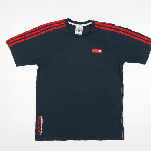 Adidas Men's Navy Blue Short Sleeve Crew Neck Cotton T-Shirt M