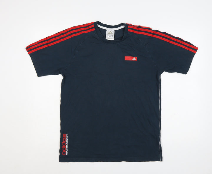 Adidas Men's Navy Blue Short Sleeve Crew Neck Cotton T-Shirt M
