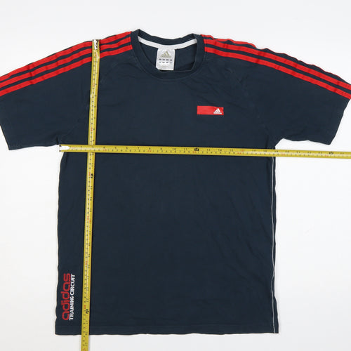 Adidas Men's Navy Blue Short Sleeve Crew Neck Cotton T-Shirt M