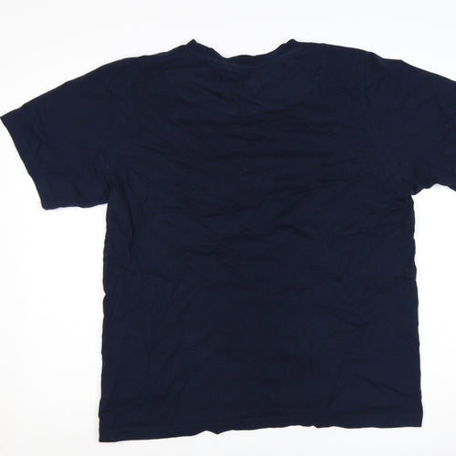 Pretty Green Men's Navy Blue Paisley Graphic T-Shirt XXL Cotton