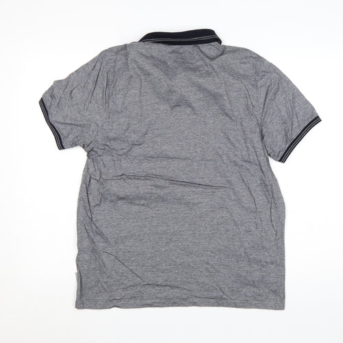Ted Baker Men's Grey Cotton Short Sleeve Polo Shirt Size L