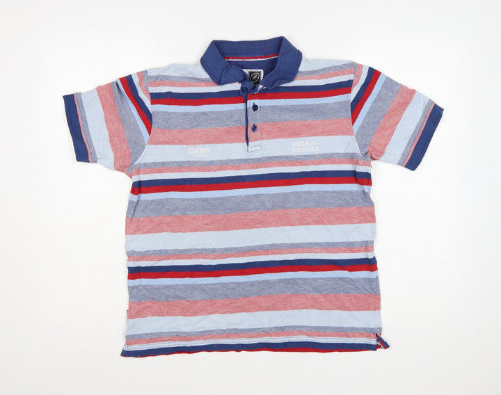 Cotton Traders Men's Multicoloured Striped Polo Shirt Size S