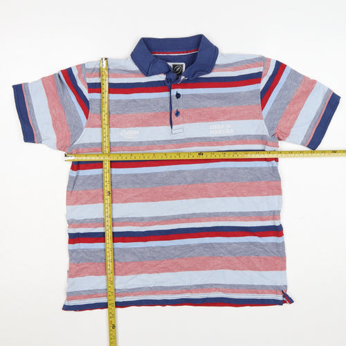 Cotton Traders Men's Multicoloured Striped Polo Shirt Size S