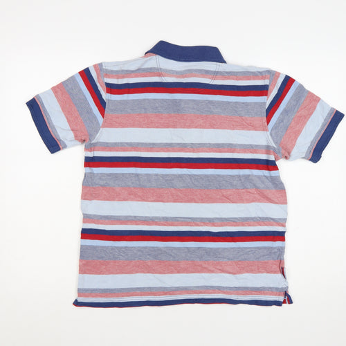 Cotton Traders Men's Multicoloured Striped Polo Shirt Size S