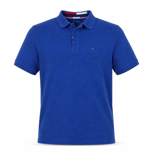 Tommy Jeans Men's Blue Short Sleeve Polo Shirt Size L Cotton Blend