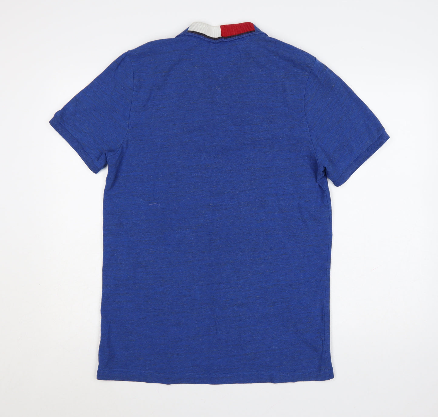 Tommy Jeans Men's Blue Short Sleeve Polo Shirt Size L Cotton Blend