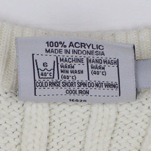 Readers Men's Ivory Cable-Knit Cricket Vest 2XL Acrylic Jumper