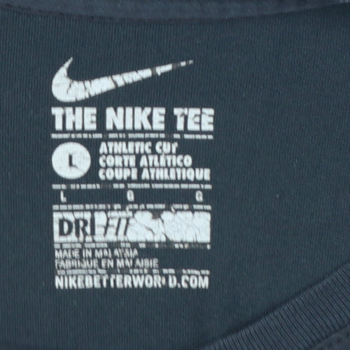 Nike Men's Black Dri-FIT Athletic Fit Crew Neck T-Shirt Size L
