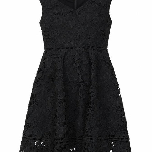 French Connection Women's Black Lace Fit & Flare Dress Size 10