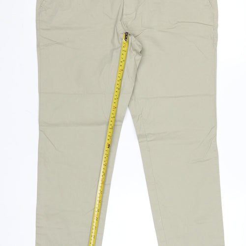 Marks and Spencer Men's Beige Slim Fit Chino Trousers 34W 31L