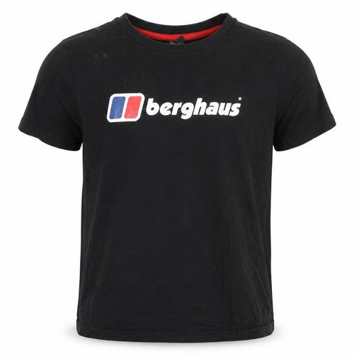Berghaus Boys Black 11-12 Years Logo Cotton Short Sleeve T-Shirt