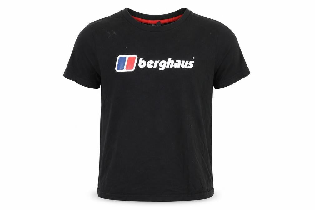 Berghaus Boys Black 11-12 Years Logo Cotton Short Sleeve T-Shirt