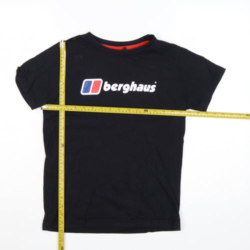 Berghaus Boys Black 11-12 Years Logo Cotton Short Sleeve T-Shirt