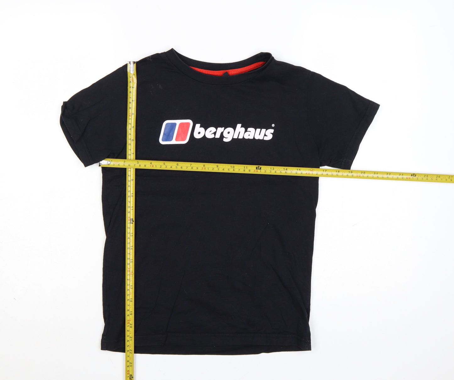 Berghaus Boys Black 11-12 Years Logo Cotton Short Sleeve T-Shirt