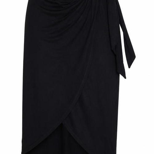 ASOS Women’s Black Wrap Midi Skirt Size 10 Viscose Stretch