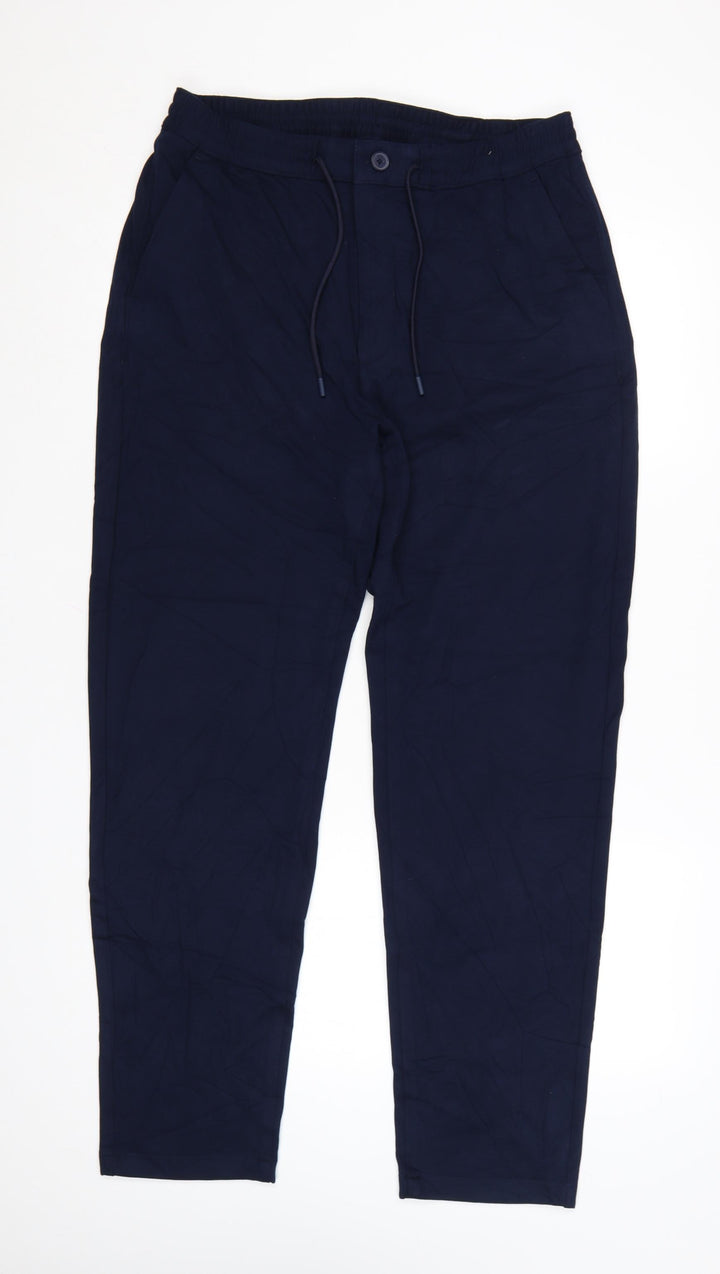Marks and Spencer Autograph Men's Blue Tapered Trousers M