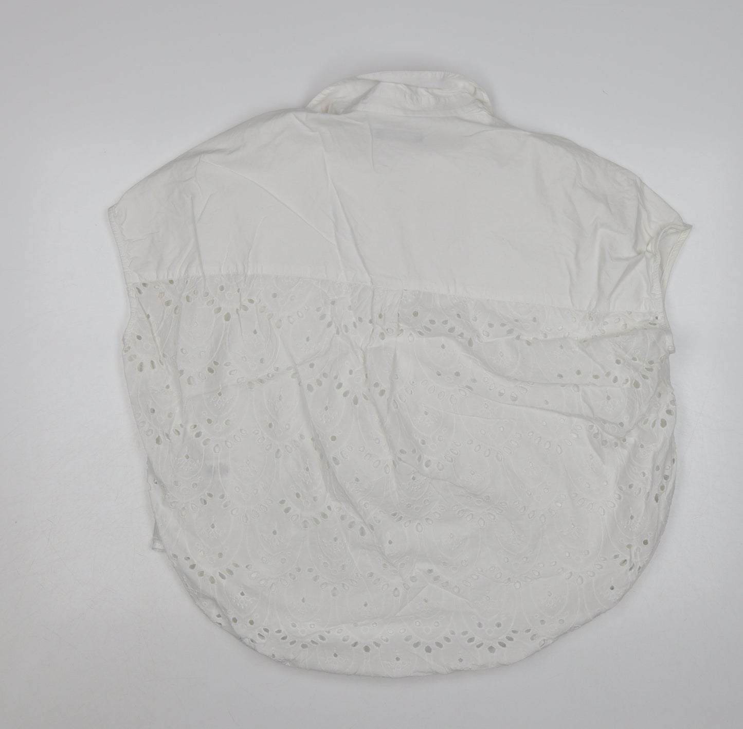 French Connection Womens White Cotton Embroidered Tunic Blouse Size 14