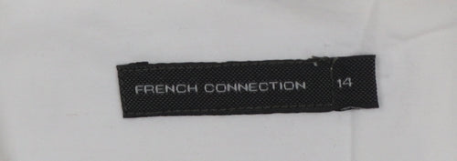 French Connection Womens White Cotton Embroidered Tunic Blouse Size 14