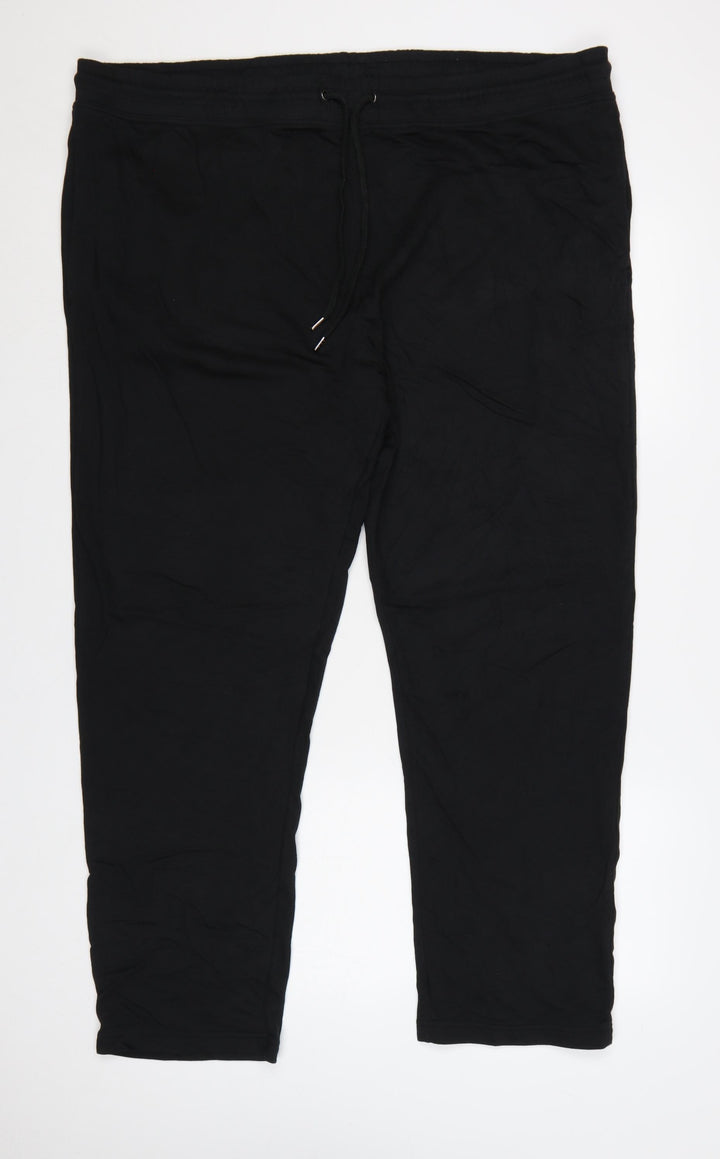 Marks and Spencer Men's Black 3XL Regular Fit Cotton Joggers