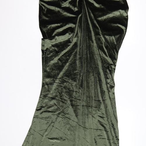 ASOS DESIGN Women’s Green Velvet Strapless Mermaid Evening Dress Size 14