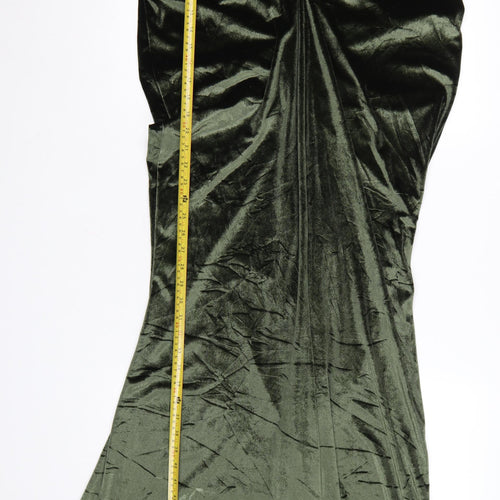 ASOS DESIGN Women’s Green Velvet Strapless Mermaid Evening Dress Size 14