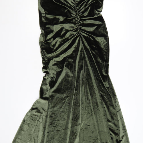 ASOS DESIGN Women’s Green Velvet Strapless Mermaid Evening Dress Size 14