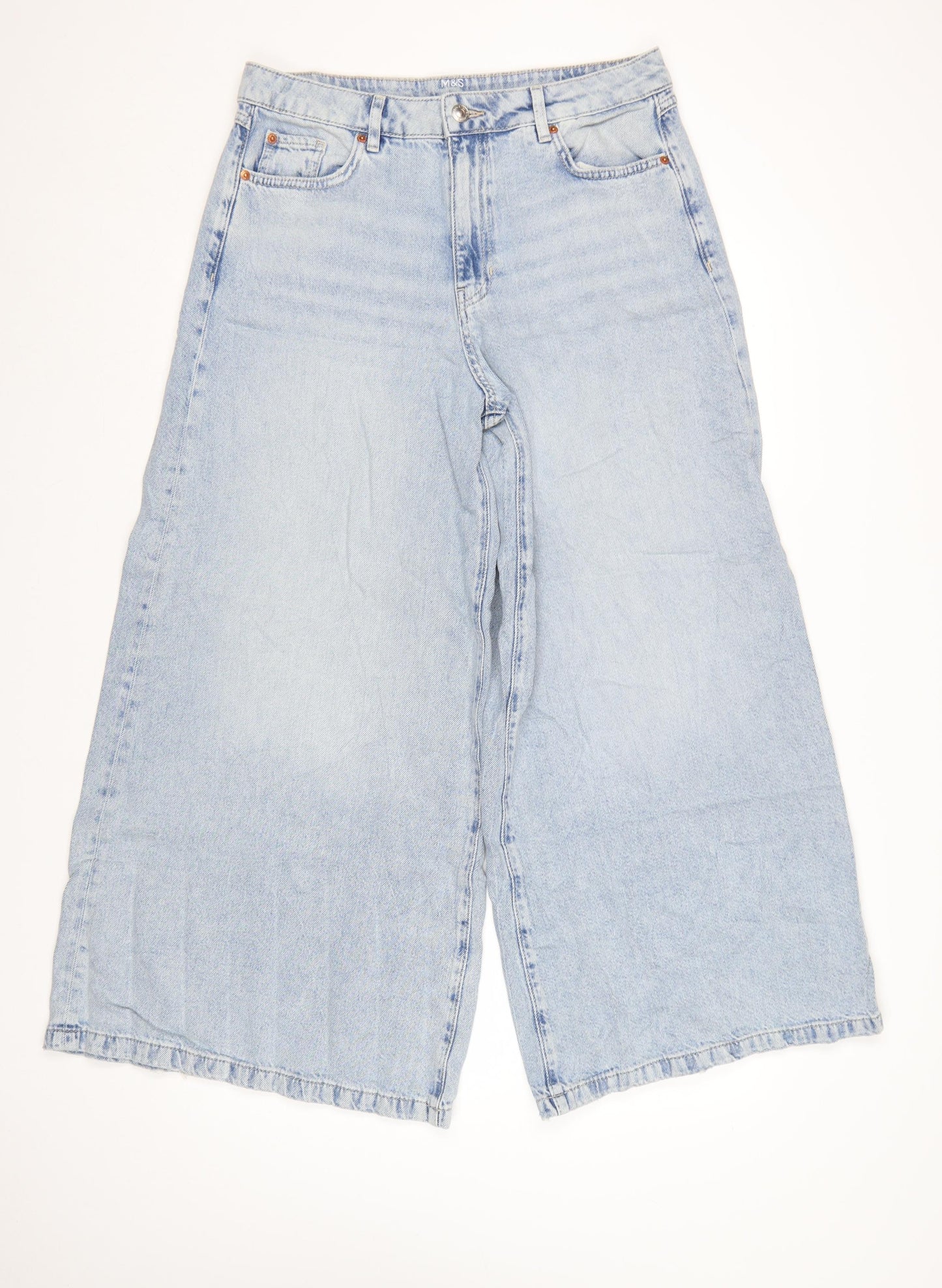 Marks and Spencer Women’s Blue Wide-Leg Jeans Size 14