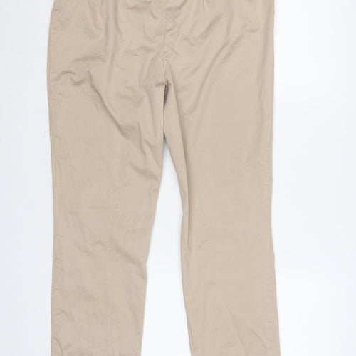Marks and Spencer Women Beige Chino Trousers UK14 Regular Fit
