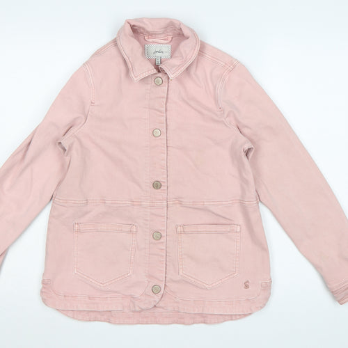 Joules Women Pink Cotton Mid-Length Casual Jacket UK 8