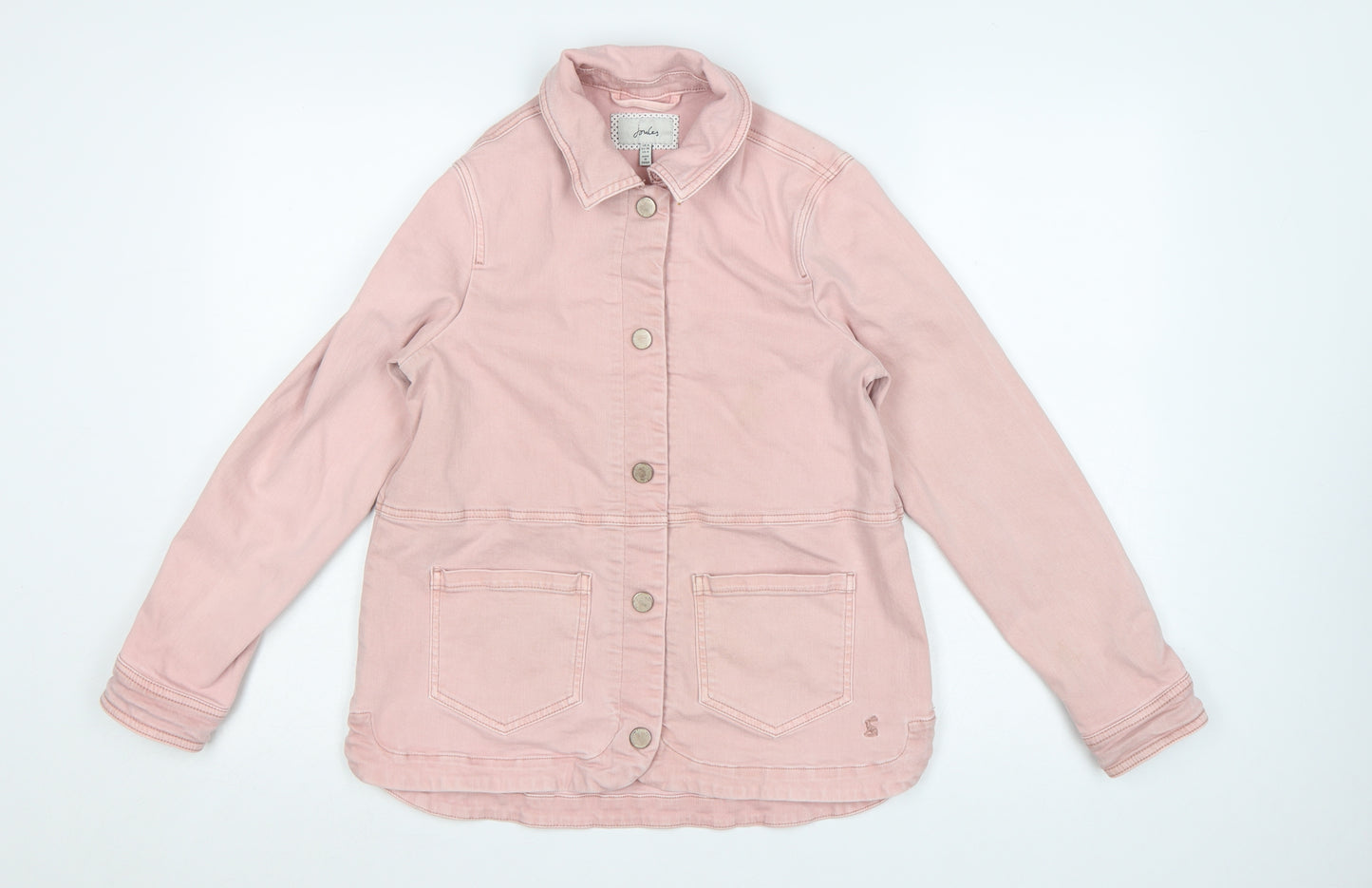 Joules Women Pink Cotton Mid-Length Casual Jacket UK 8