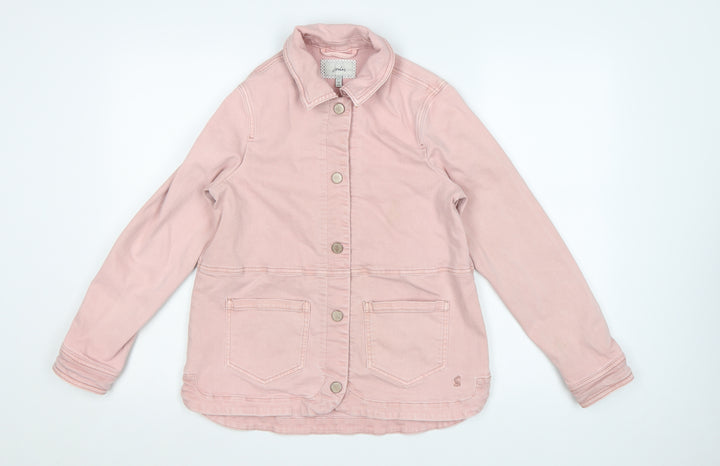 Joules Women Pink Cotton Mid-Length Casual Jacket UK 8