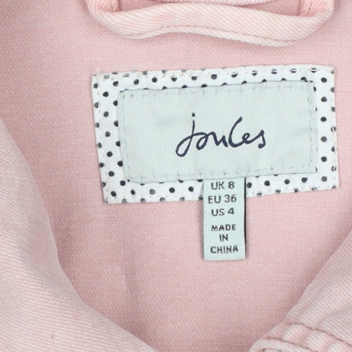 Joules Women Pink Cotton Mid-Length Casual Jacket UK 8
