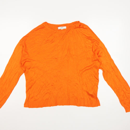Marks and Spencer Women's Orange Crew Neck Long Sleeve Pullover Jumper M