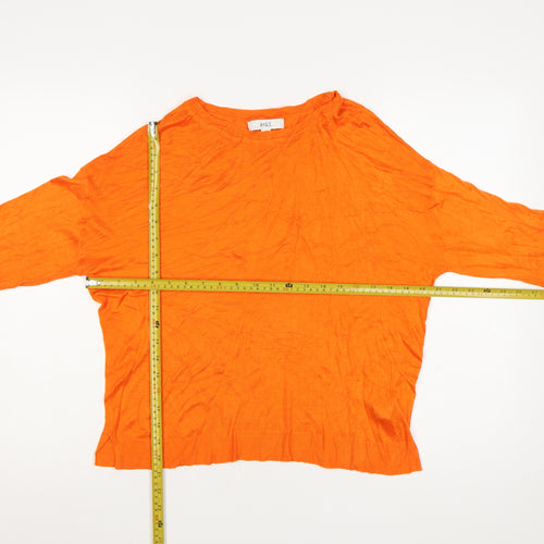 Marks and Spencer Women's Orange Crew Neck Long Sleeve Pullover Jumper M