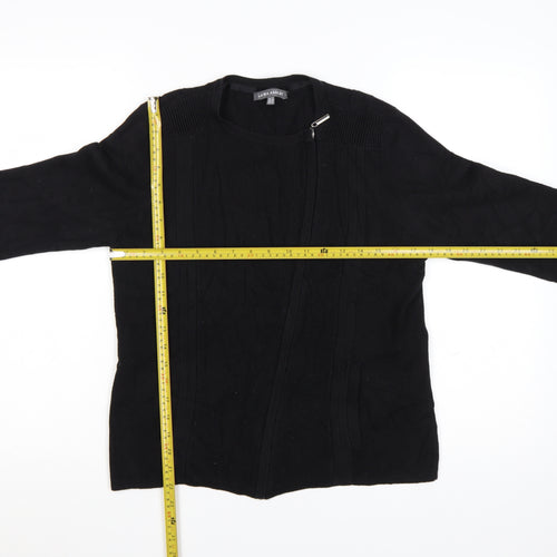 Laura Ashley Women's Black Size 14 Knit Zip Cardigan