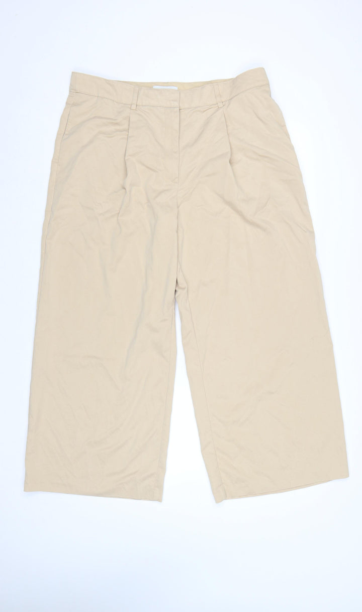 Marks and Spencer Women Beige Chino Trousers Size 18 Short