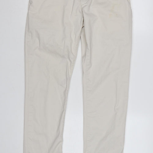 French Connection Men's Beige Slim Fit Cotton Chino Trousers Size 30