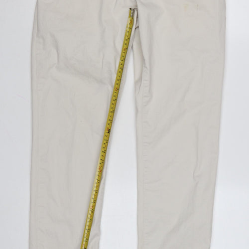French Connection Men's Beige Slim Fit Cotton Chino Trousers Size 30