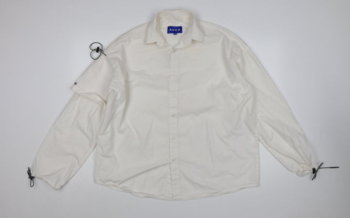 ADER Men White Cotton Button-Up Long Sleeve Casual Shirt One Size